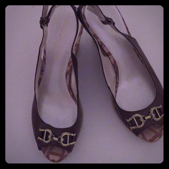 Etinne Aigner sling back peep to wedge heels - Picture 1 of 4